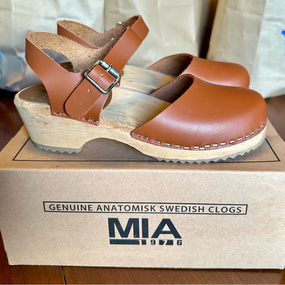 MIA Leather Sofia Lug Clogs
